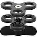 Miniatyrbillede 1 af 5: 3-huls Kugleklemme Dykkerlygter Kuglearm Sommerfugl Clip Holder til Action Kamera Lommelygte Tripod
