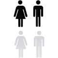 Pikkukuva 1 / 5: Seinäteippaus 3D Stereoskooppinen Akryyli WC-tarra Miehet Naiset Pat