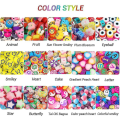 Miniatyrbillede 4 af 5: 300 stk. Frugt Smiley Håndlavede Polymer Ler Perler 15 Styles Blomster Bogstav Perler Så