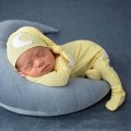 Miniatyrbilde 2 av 5: Baby Heklet Strikket Fotografi Prop Antrekk, 2PCS Nyfødt Foto Prop Romper Hatter Kostyme Spedbarn Tilbehør for 0-2 Måned