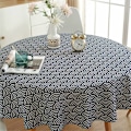 Miniatyrbillede 1 af 4: Rund Dug 120cm Bomuld og Linned Stof Twill Dug Enkel Nordisk St