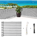 Miniatyrbillede 1 af 5: Brise Vue til Balkon 100% HDPE 200g/m2 UV-beskyttelse Modstandsdygtig over for Rivning og Vind Beskyttelse mod Nysgerrige Blikke med Kabelbindere og Snore 500x90cm Grå Hvid