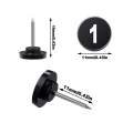 Miniatyrbillede 3 af 5: 100 stk. nummererede trykknapper, sorte trykknapper i plast med hvide tal f