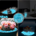 Miniatyrbild 5 av 5: 100 st Luminous Pebble Blå Luminous Stone Dekorativa Stenar Fluoresc