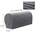 Miniatyrbillede 2 af 4: Pakke Armlæn Beskytter Bløde Stræk Polyester Spandex Stof Vandafvisende Skridsikker Armlæn Overtræk til Stol Sofa Couch, Lysegrå