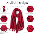 Miniatyrbillede 4 af 5: Foulard Echarpe Efterår Kvinde Mand 200 * 70CM Vinter Bordeaux Silkeblød Elegant Sjal Blød til Bryllup Fest Aften