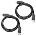 Miniatyrbilde 1 av 5: DisplayPort-kabel 1,8 m hann til hann DP-tilkoblingslinje 2 stk adapter