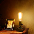 Miniatyrbillede 2 af 4: Industriel skrivebordslampe, lille retro-senglampe med tænd/sluk-knap