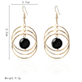 Miniatyrbild 4 av 5: Guld Triple Circle Hoop Drop Örhängen