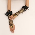 Miniatyrbilde 2 av 5: Kvinners blonder mesh lange hansker stretch håndledd mansjetter armbånd for W