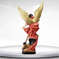 Miniatyrbillede 4 af 4: Ærkeengel Statue Ærkeengel St. Michael Trampler Dæmon Religiøs S