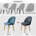 Miniatyrbillede 3 af 5: Skandinaviske Spisestuestolebetræk 6 Stykker Stretch Shell Arch Chair Co