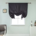 Miniatyrbillede 1 af 5: Blackout gardin til badeværelsesvinduer Sort gardin med slips