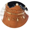 Miniatyrbillede 2 af 4: Lagdelt Charm Anklet til Damer Piger Boho Strand Ankelkæde Brac