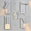 Miniatyrbillede 4 af 5: Væglamper Soveværelse Led Væglampe Indendørs Trappe Væglampe Hovedgærdekontakt/led 3w Cree Cob/korridor Garager Hoteller 360 Graders Rotation Hvid