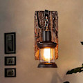 Pikkukuva 3 / 5: Massiivipuinen taotun raudan seinävalaisin Retro Industry Wall Sconce Glas