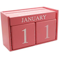 Miniatyrbillede 2 af 5: Træskrivebordsblokke Kalender - Evig Blok Måned Dato Display Hjemmekontor Dekoration