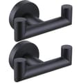2-pack dubbla handdukskrokar för badrum matt svart väggmonterad badrockkrok
