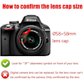 Miniatyrbilde 3 av 5: Linsedeksel, Linsedeksel, Linsebeskyttelse, 58 mm Linsedeksel 2-pakning Snap-on for Frontkameraobjektiver for Canon, Sony og andre merker Senterklemdeksel