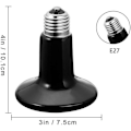 Miniatyrbilde 5 av 5: Varmelamper 2 stk Reptillampe Skilpaddelampe Varmer E27 Dyr Infrarød Pære Cera
