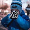Miniatyrbild 4 av 5: Varma stickade vinterhandskar för barn 5-11 år