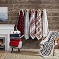 Miniatyrbillede 5 af 5: Tæppe, vendbart Sherpa fleece sengetøj, Buffalo Plaid Ho