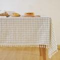 Miniatyrbilde 5 av 5: Rutete duk i svart og hvitt, 120*120 cm