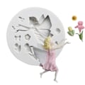 Miniatyrbillede 2 af 5: 1 stk. 3D fe 3D engel alfe silikone fondantform blomst pige kage cho