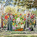 Miniatyrbilde 3 av 4: Hagegjerde kant blomstergjerde dekorasjon rustfritt jernbarriere