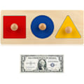 Miniatyrbild 4 av 4: Montessori Pussel Multi - Former Första Form Mega - Knapp Trä