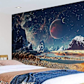 Miniatyrbilde 3 av 5: Psykedelisk galakse romteppe Hippie astronaut stueinnredning