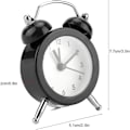 Miniatyrbild 5 av 5: Metall Dubbelklocka Alarmklocka Retro Alarm Hög Ljudlös Klassisk