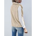 Miniatyrbilde 5 av 5: (M) Kvinners Fuzzy Sherpa Fleece Jakke Lett Vest Koselig Ermeløs Cardigan Glidelås Vest Yttertøy med Lomme