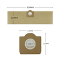 Miniatyrbild 3 av 3: Dammsugarpåsar, 5-pack raka dammsugarpåsar för Karcher WD3, WD 3 Premium, WD3200, WD3500P, A2204, A2204, A2534, SE4001 (5-pack)