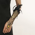 Miniatyrbilde 3 av 5: Kvinners blonder mesh lange hansker stretch håndledd mansjetter armbånd for W