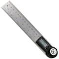 Miniatyrbilde 1 av 5: 1 stk digital vinkelmåler, vinkelmåler, 0-200 mm og vinkelmåling i rustfritt stål med hold, nullstilling og stor LCD-skjerm, MM/tommesystem, for trebearbeiding