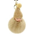 Miniatyrbillede 1 af 4: Pels Fluffy Nøgleringe, Sovende Babydukke Nøglering Pelsbold Bil Nøglering Taske Håndtaske Nøglering