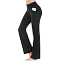 Pikkukuva 1 / 4: Bootcut-joogahousut taskuilla naisille, korkeavyötäröiset treenibootcut-housut