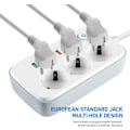 Pikkukuva 3 / 5: USB-pistorasia, 3 pistorasiaa ja 5 USB-latausporttia sekä 1 USB-C-portti pöytämalliin, kytkimellä, 2 metrin jatkojohto, sovitin