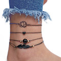 Miniatyrbillede 2 af 5: 4 stk. Hjerte Hul Lotus Kugle Blade Armbånd Charmerende Enkel Kvinde