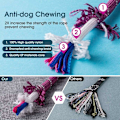 Miniatyrbilde 5 av 5: Hundehalsbånd, 1,5 m tau nylon hundebånd med komfortabelt polstret håndtak og natt svært reflekterende tråder egnet for alle hunder (lilla)