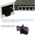 Miniatyrbillede 4 af 5: RJ45 Ethernet Hub Port Støvkappe Beskytter af FENGQLONG 50stk Sort