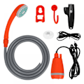 Miniatyrbild 1 av 3: Bärbar USB-elektrisk dusch för bil, laddningsbar litium batteri, orange