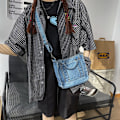 Miniatyrbillede 2 af 5: Kvinder Denim Håndtaske Skulder Dame Crossbody Taske Tote Messenger Satchel Pung, 1 stk