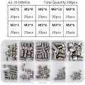 Miniatyrbilde 5 av 5: 200 stk Allen-skruer Rustfritt Stål Sekskant Grub Skruer Sett Metrisk Profesjonelle Metalltilbehør M3 M4 M5 M6 M8