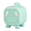 Miniatyrbilde 1 av 5: Barnevekkerklokke med nattlys, 6 ringetoner, blå dinosaur, digital