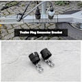 Miniatyrbillede 4 af 4: 2 stk. 7-polet 13-polet anhængerkontakt-holder drejeled anhænger stik adapter holder forbindelsestilbehør fastgørelsesstik (sort, 95*37mm)
