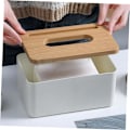 Pikkukuva 3 / 5: Paper Towel Box with Bamboo Lid White Large (21.6*13.4*10cm) Restaurant Pa
