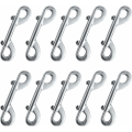 Miniatyrbilde 1 av 4: Dobbel ended bolt snap karabiner, 10 snap chain metallklips sinklegering, nikkelbelagte klips