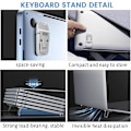 Miniatyrbild 4 av 5: Mini Laptopställ i Legering för Skrivbord, Silverfärgad Dator Tangentbordshållare, Osynligt Självhäftande Laptopställ